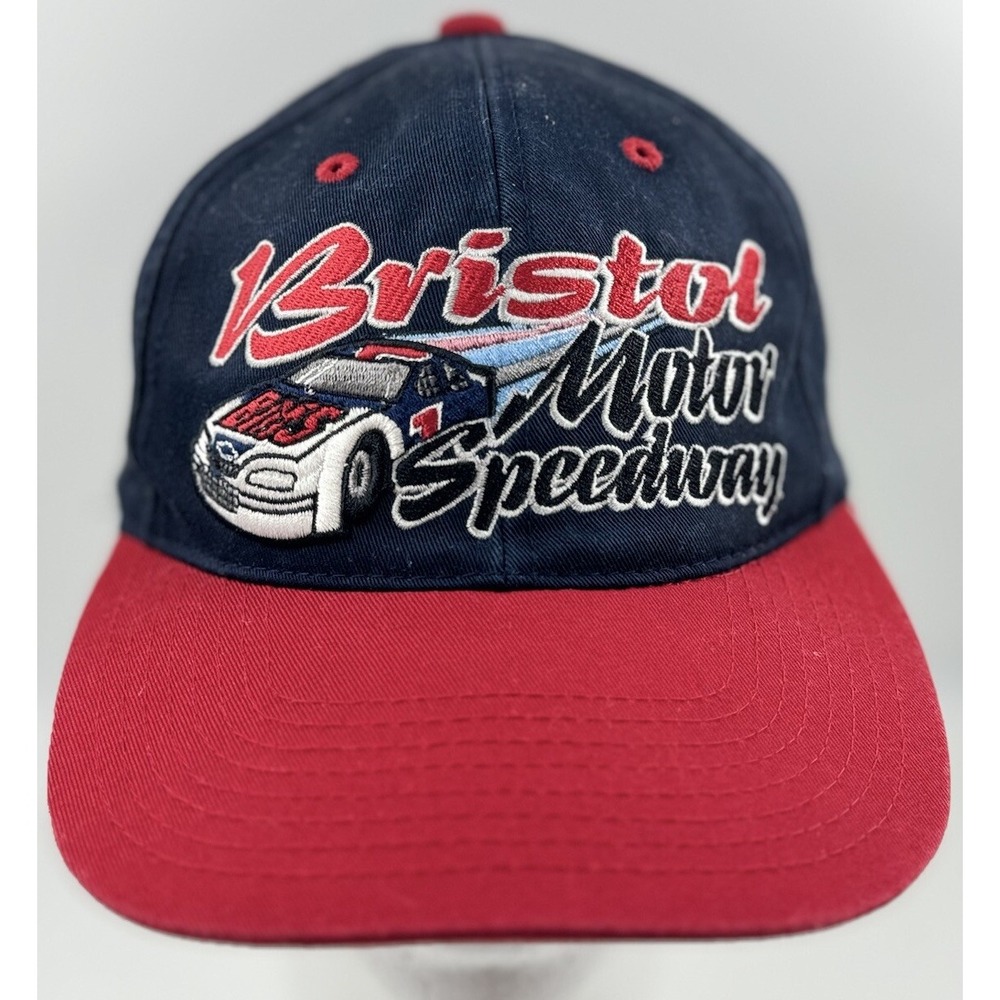 Vintage 90's Bristol Motor Speedway Nascar Embroidered Snapback Hat Cap BIG Logo